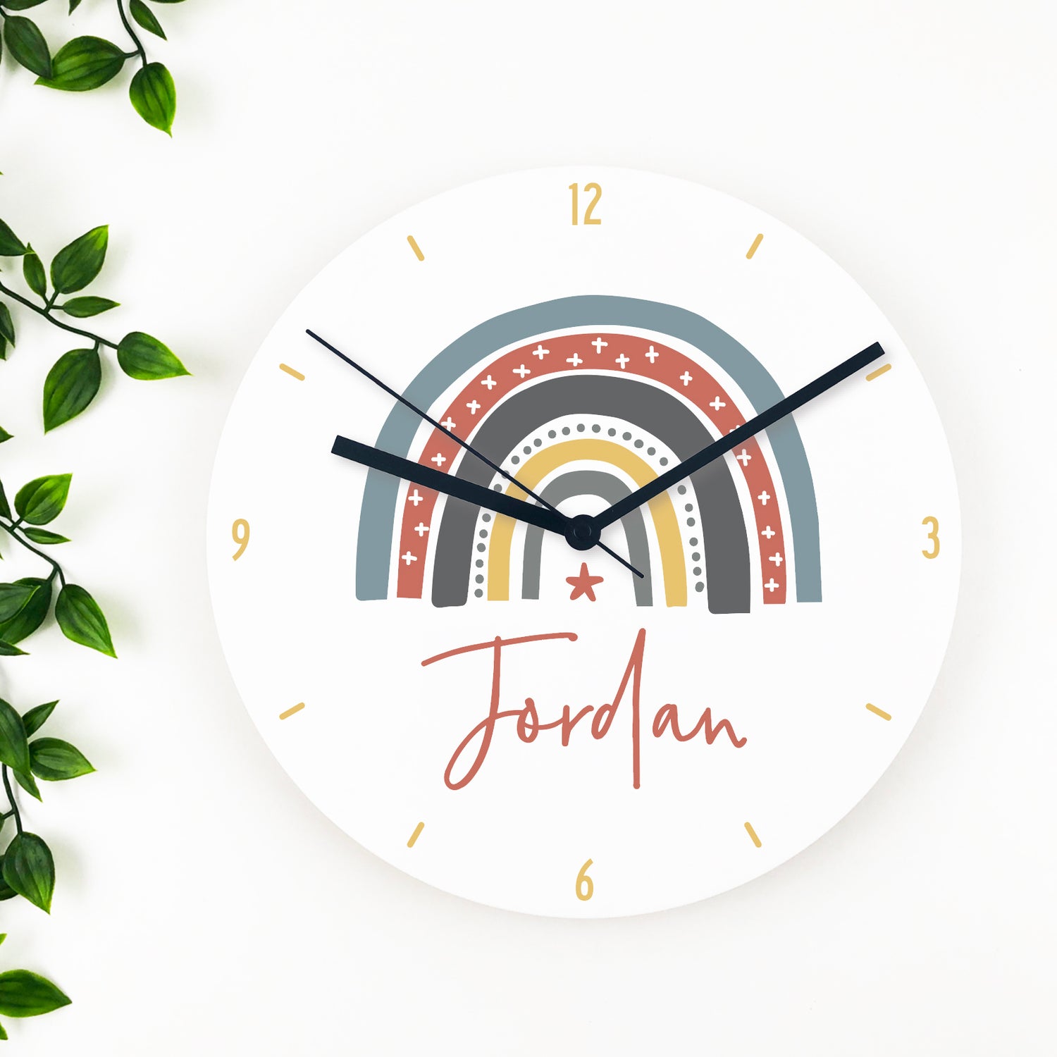 Rainbow Boys Name Clock (acrylic or wood)