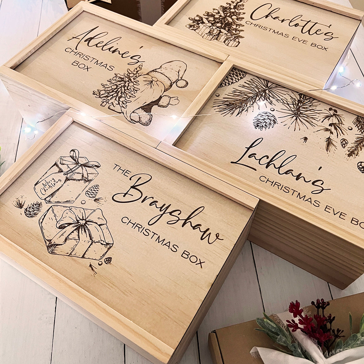 Personalised Christmas Santa Engraved Keepsake Box