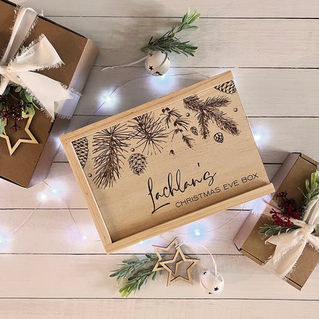 Personalised Christmas Nature Engraved Keepsake Box