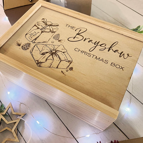 Personalised Christmas Presents Engraved Keepsake Box