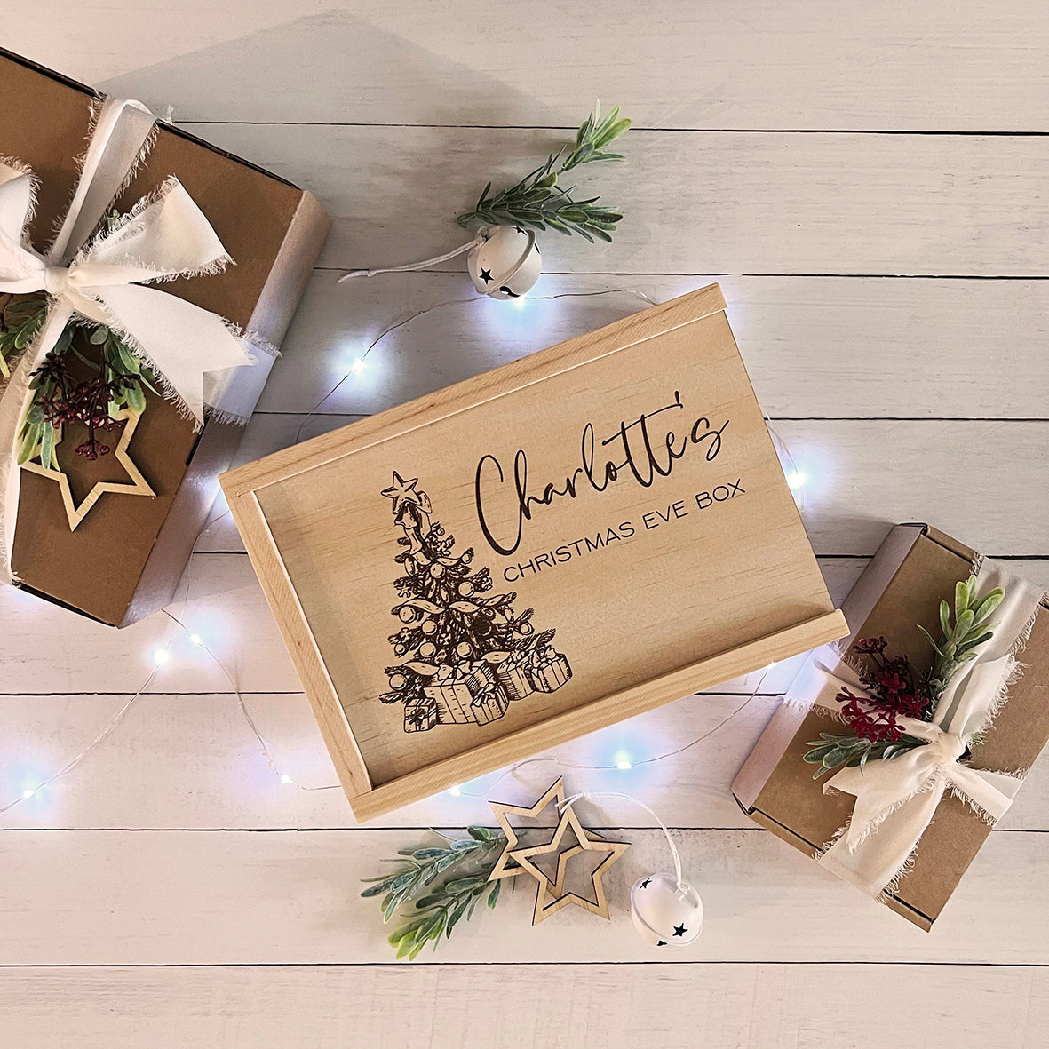 Personalised Christmas Tree Engraved Keepsake Box
