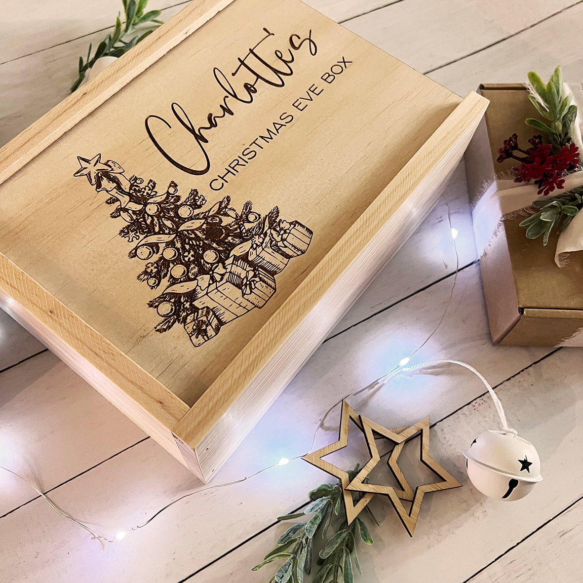 Personalised Christmas Tree Engraved Keepsake Box