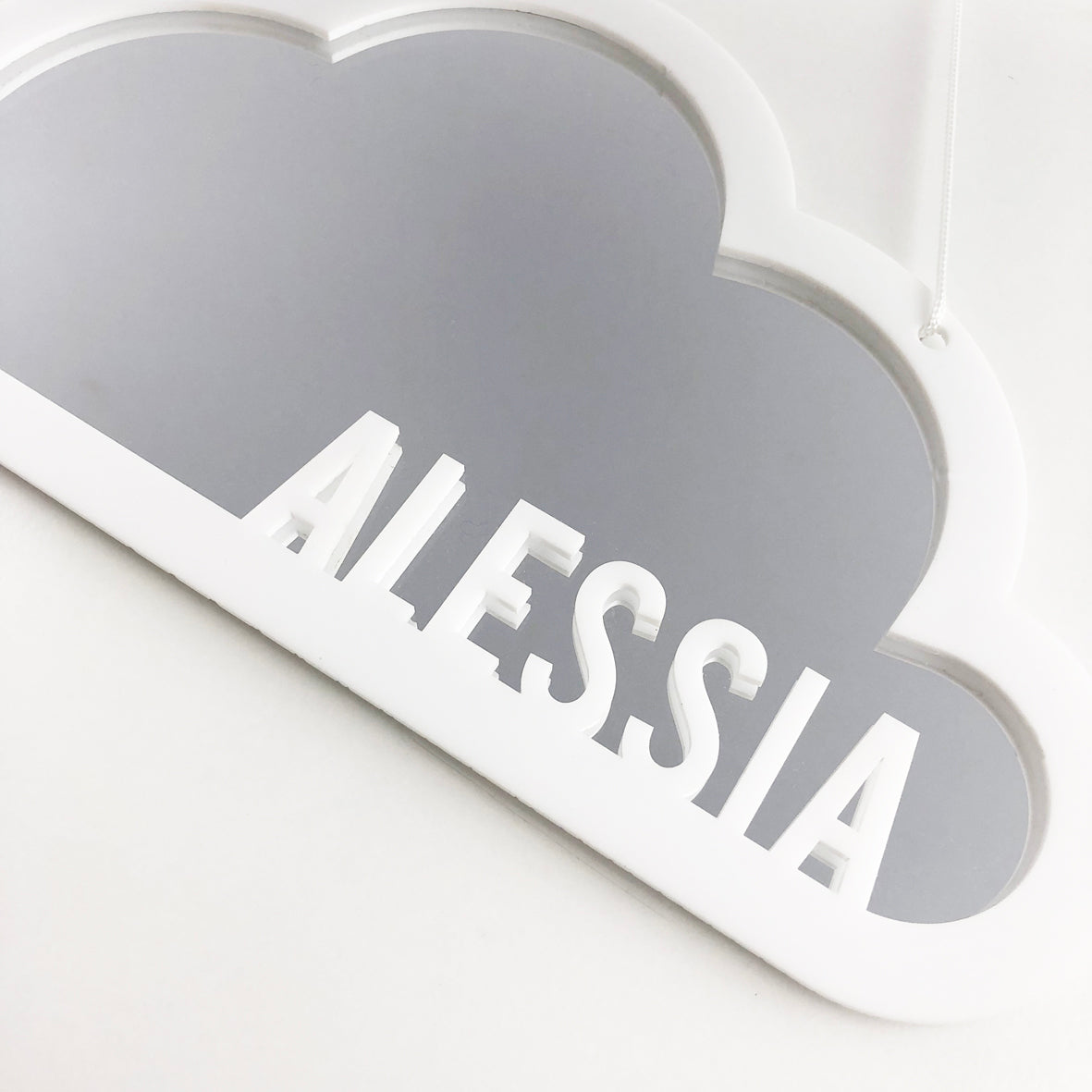 Cloud Mirror Name Wall Hanging