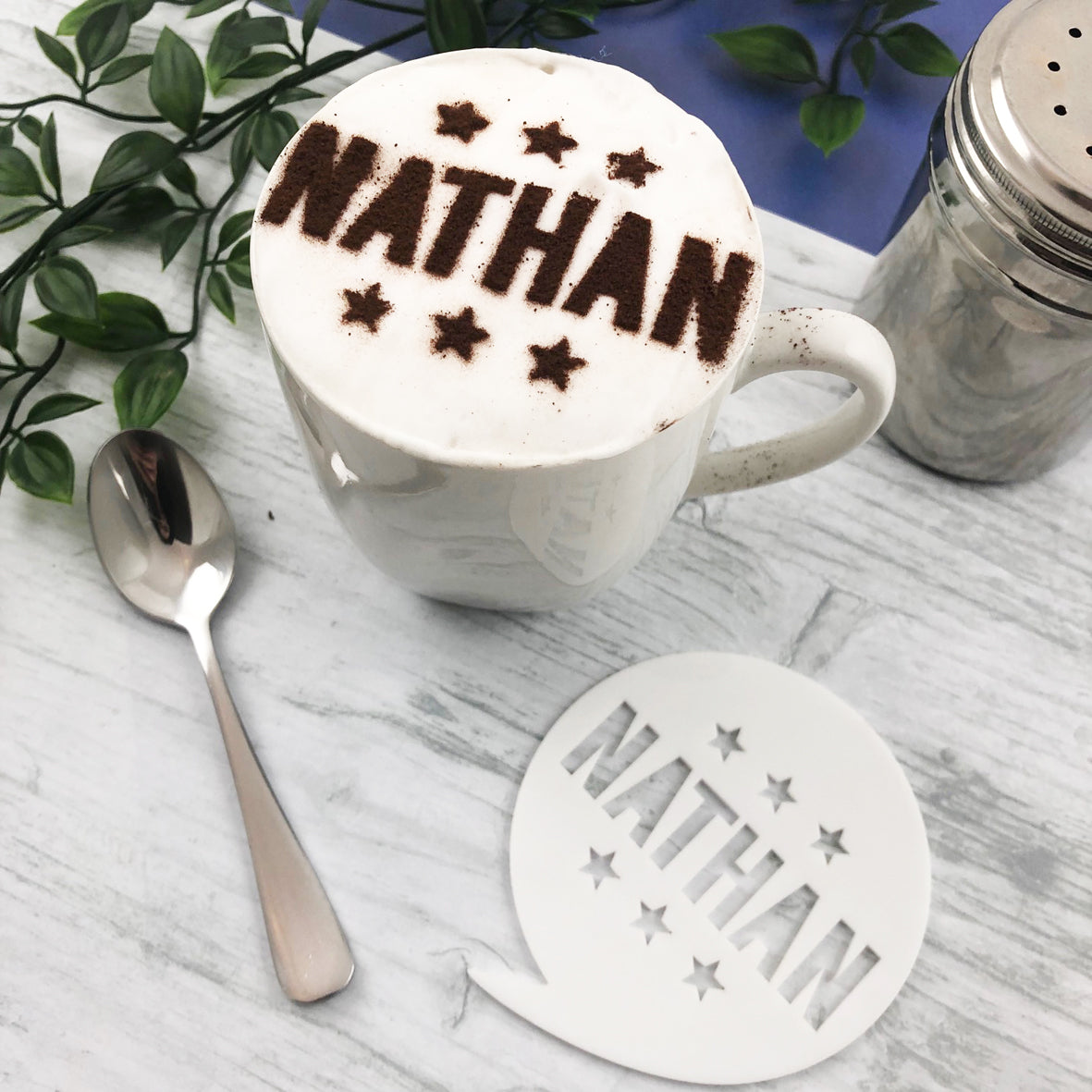 Personalised Star Coffee Name Stencil