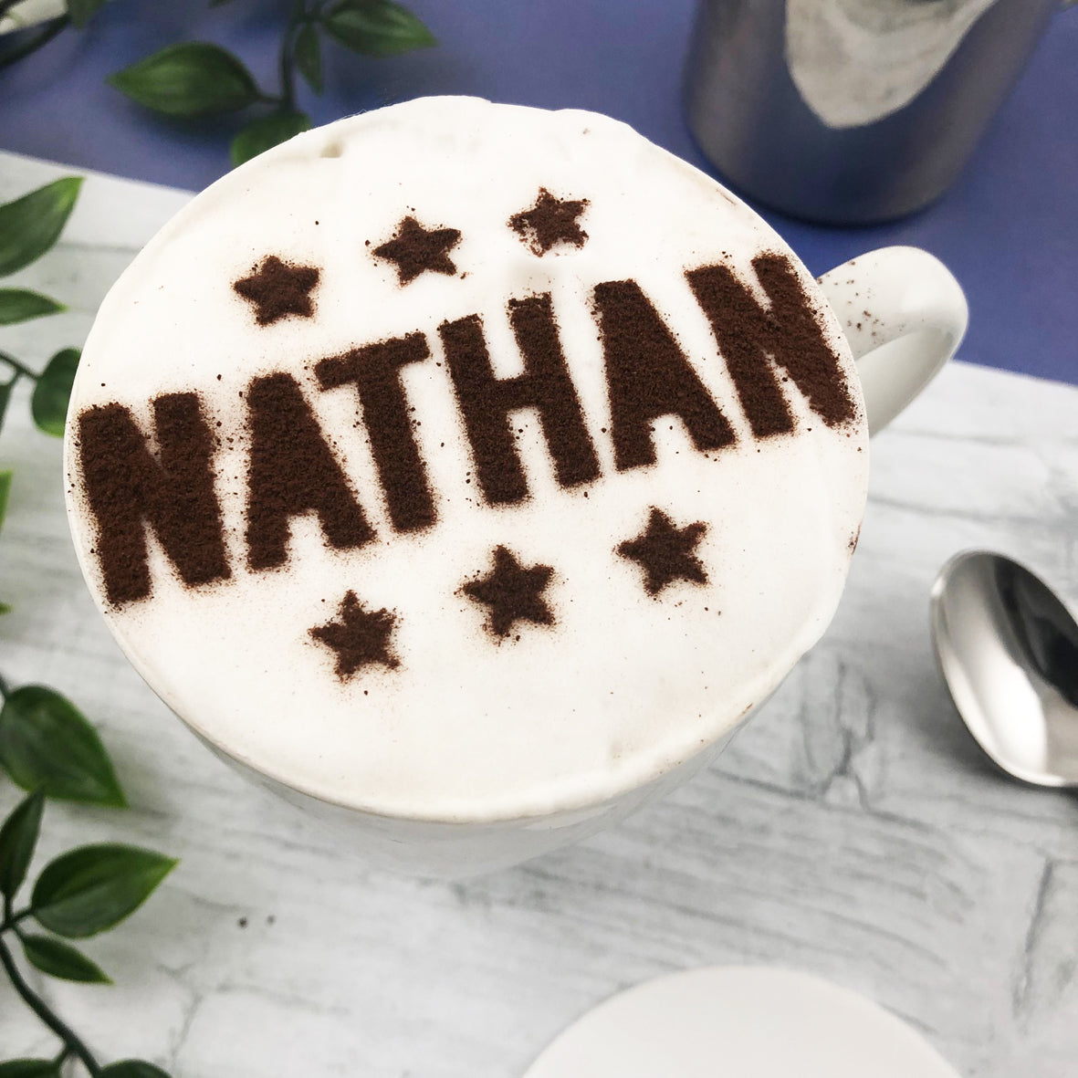 Personalised Star Coffee Name Stencil