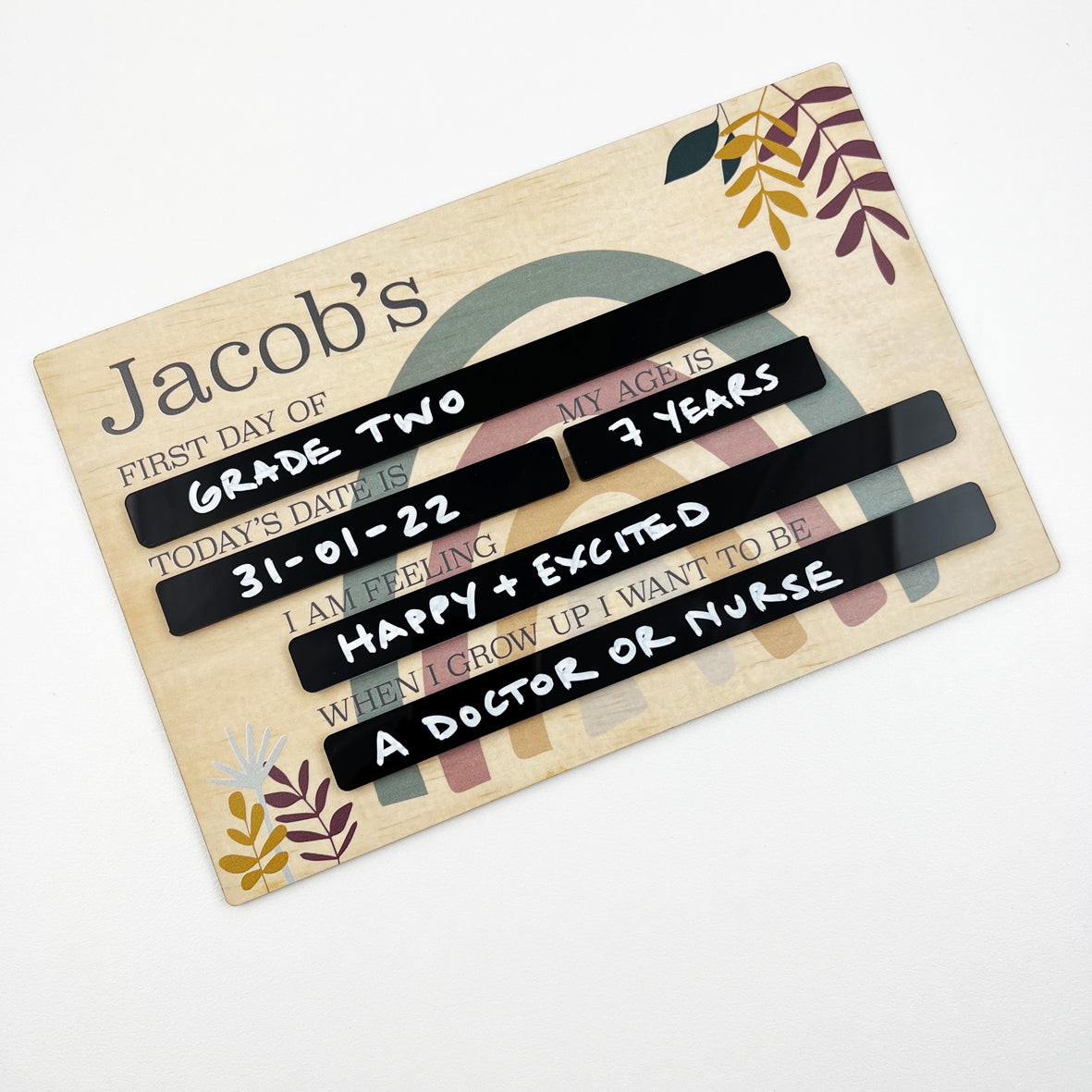 First Day Of Milestone Board - Earthy Boys (black)