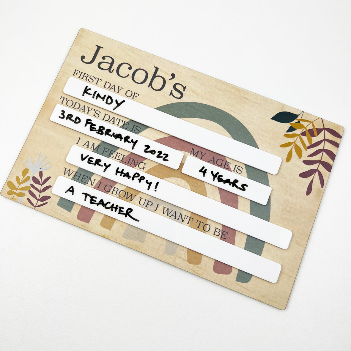 First Day Of Milestone Board - Earthy Boys (white)