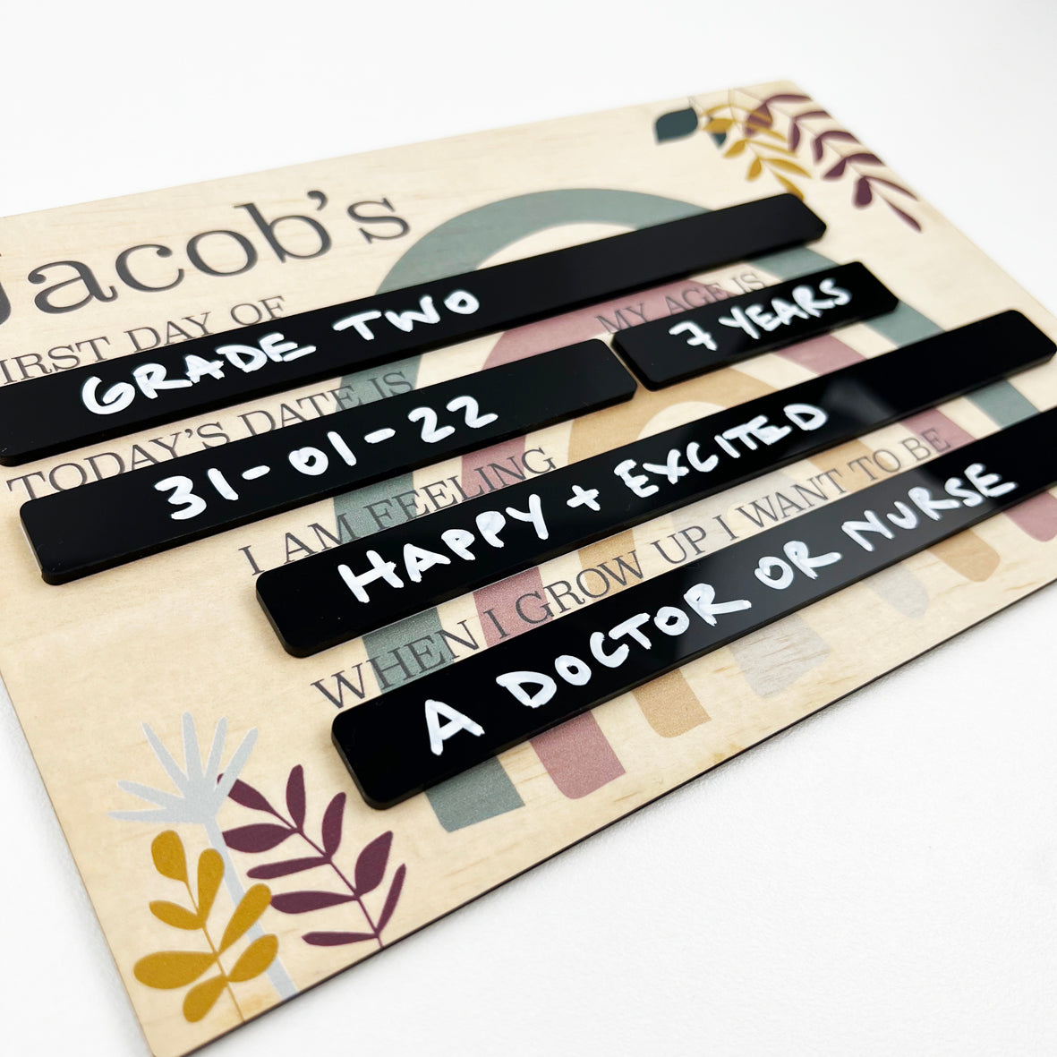 First Day Of Milestone Board - Earthy Boys (black)