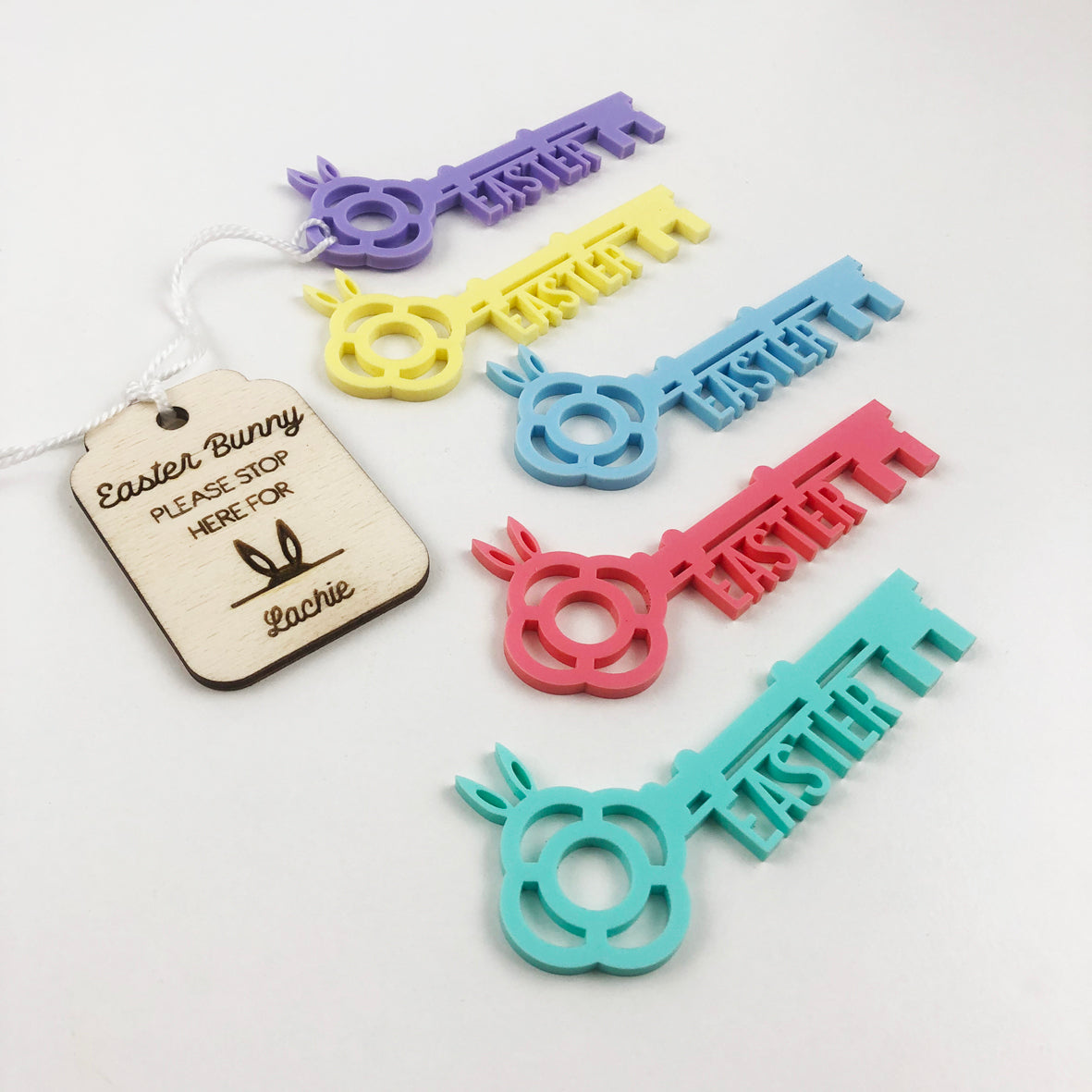 Easter Bunny's Keyring & Key (5 colours)
