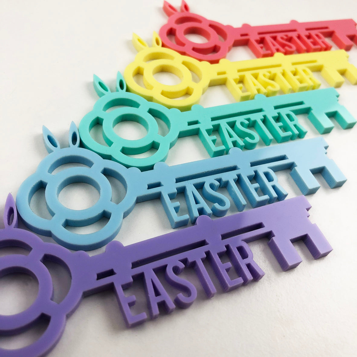 Easter Bunny's Keyring & Key (5 colours)