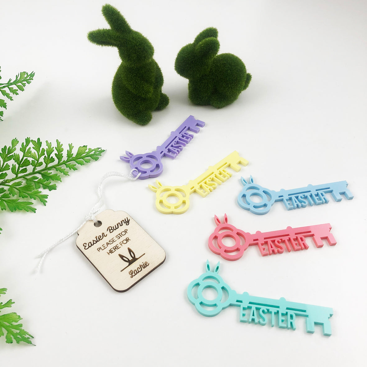Easter Bunny's Keyring & Key (5 colours)