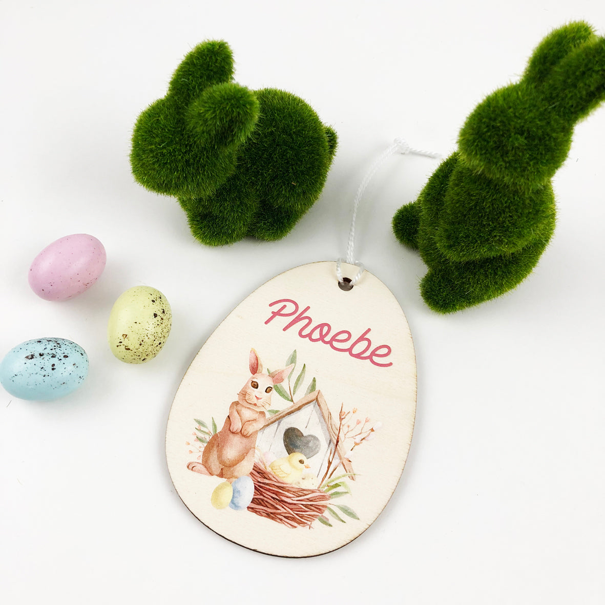 Watercolour Wooden Easter Name Decoration (4 designs)