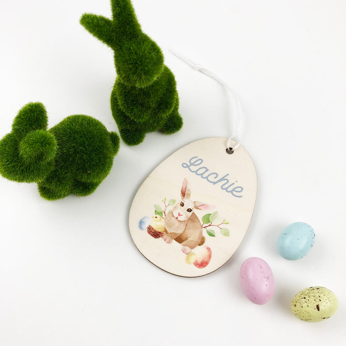 Watercolour Wooden Easter Name Decoration (4 designs)