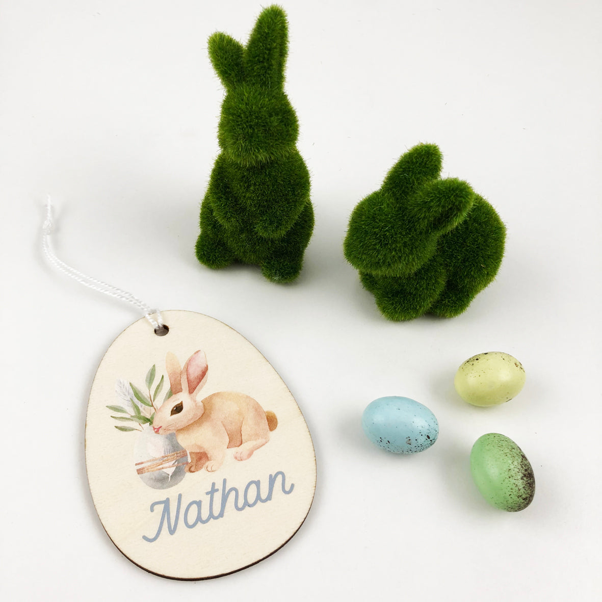 Watercolour Wooden Easter Name Decoration (4 designs)