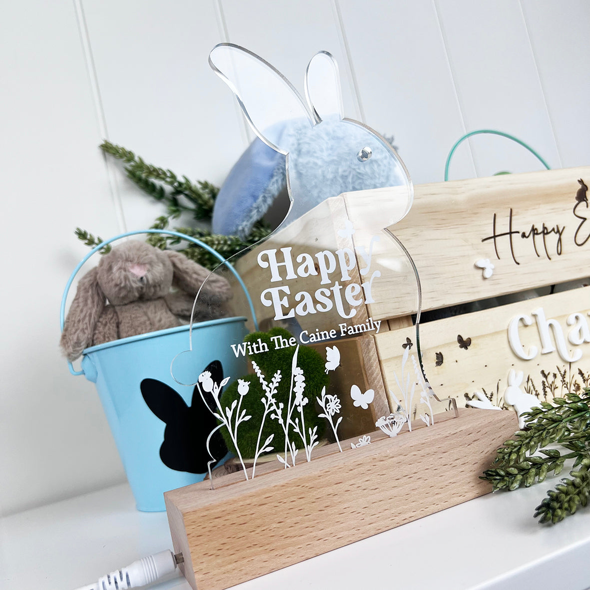 Easter Bunny Shaped Personalised Night Light
