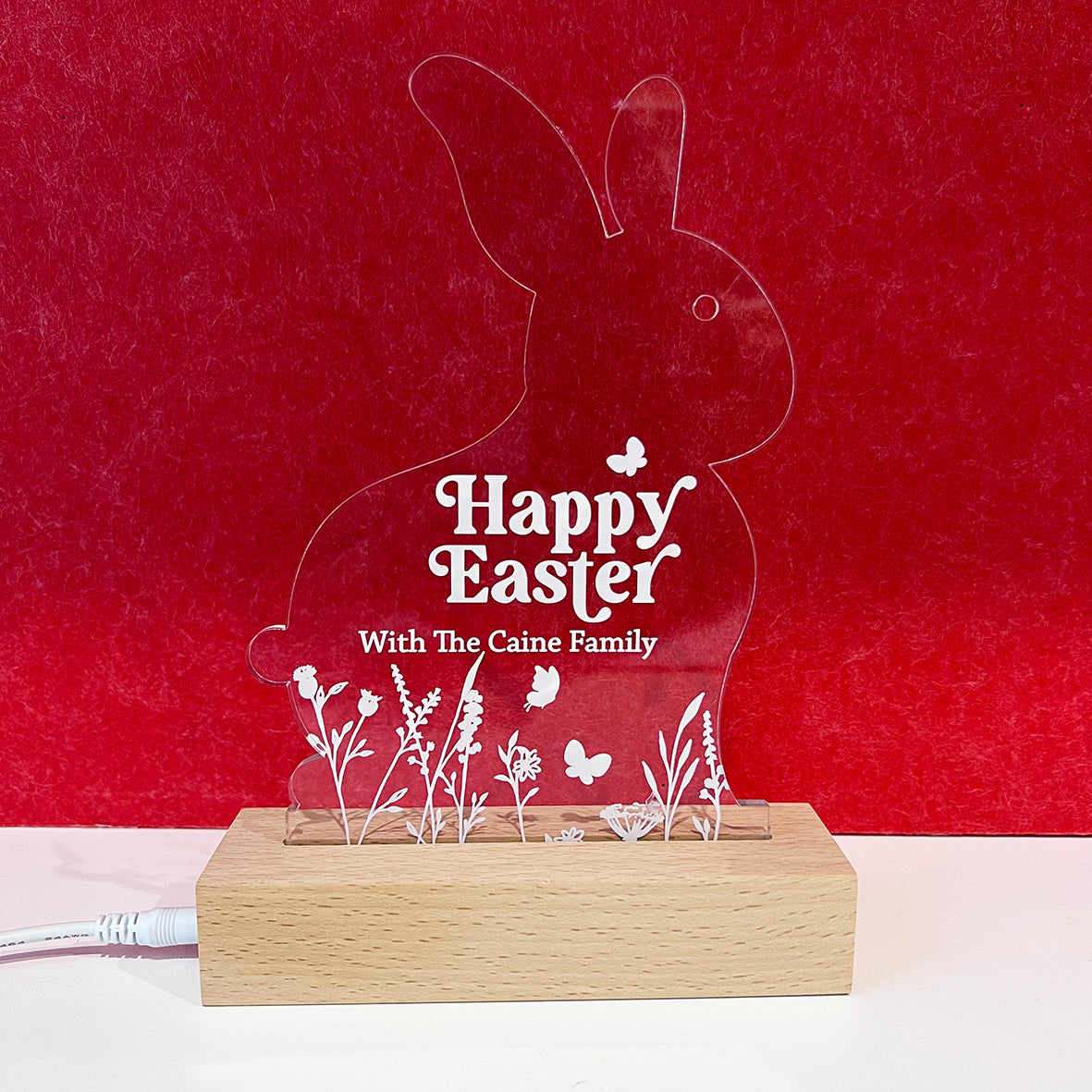 Easter Bunny Shaped Personalised Night Light