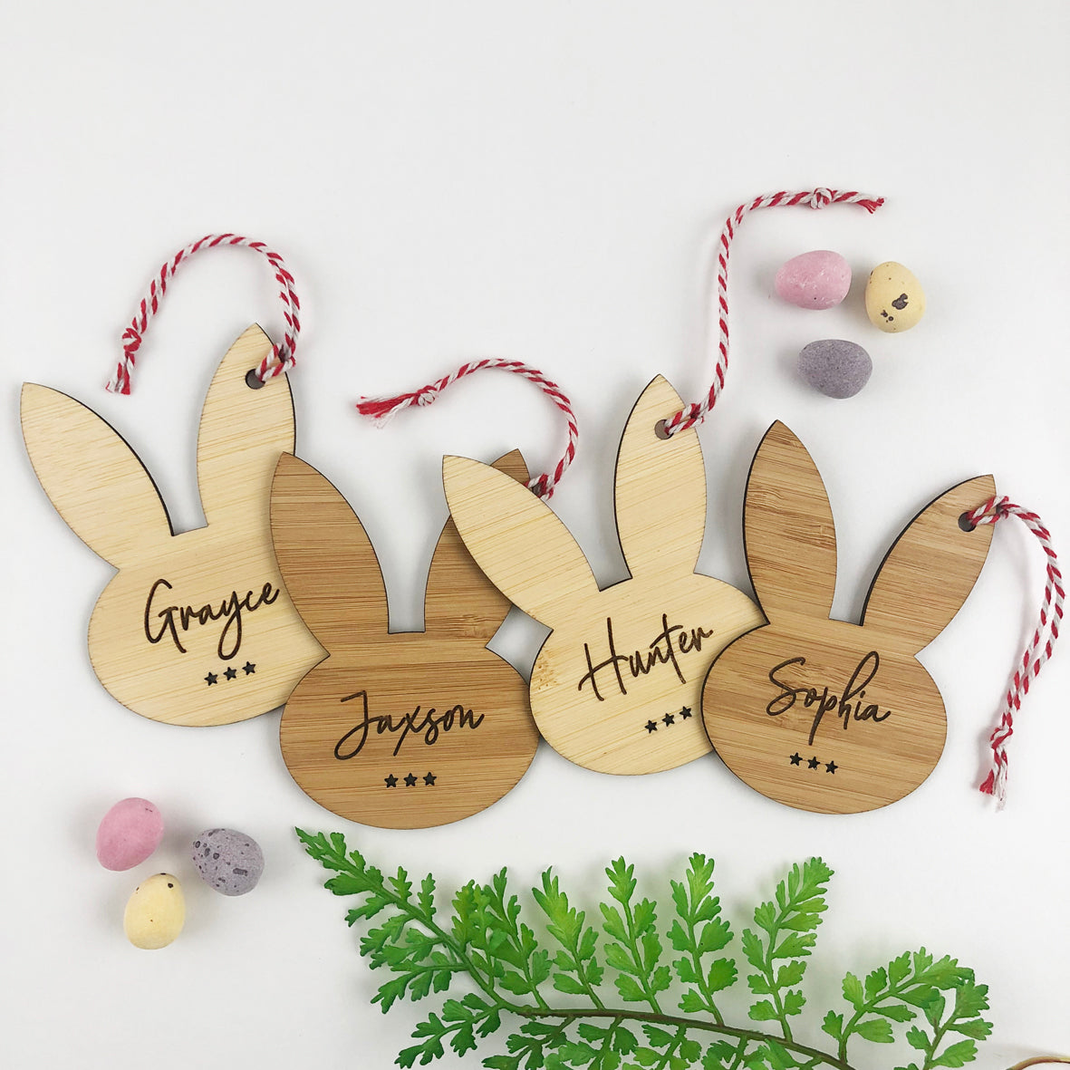 Easter Bunny Bamboo Name Tags