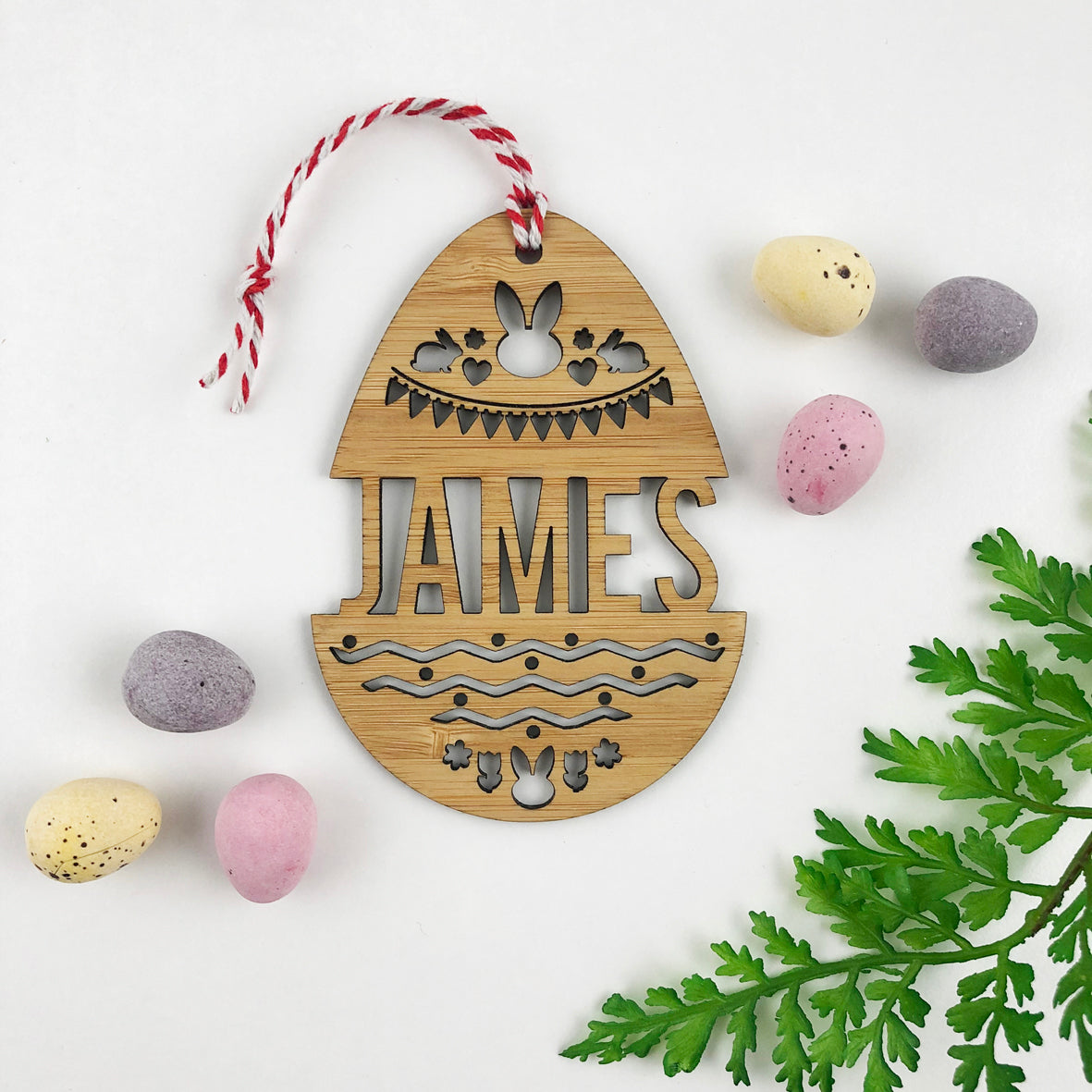 Easter Bamboo Detailed Name Tags