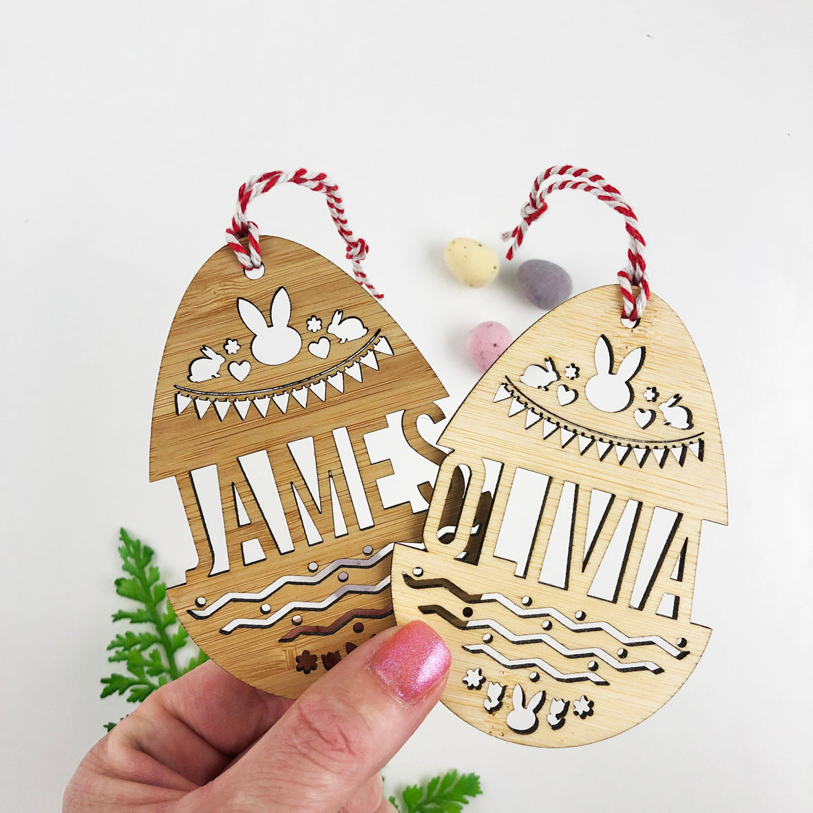 Easter Bamboo Detailed Name Tags