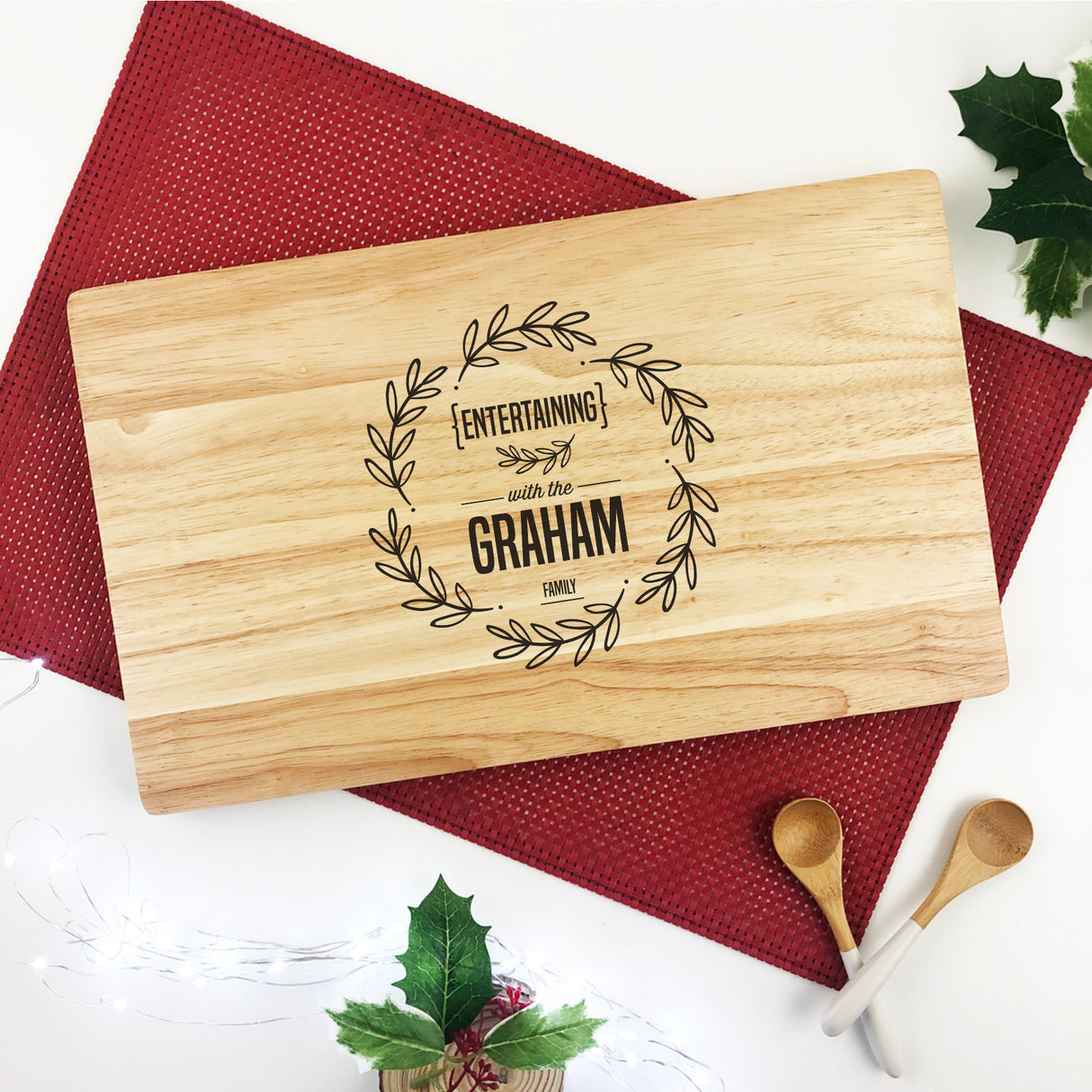 Personalised Entertaining Wreath Serving Board