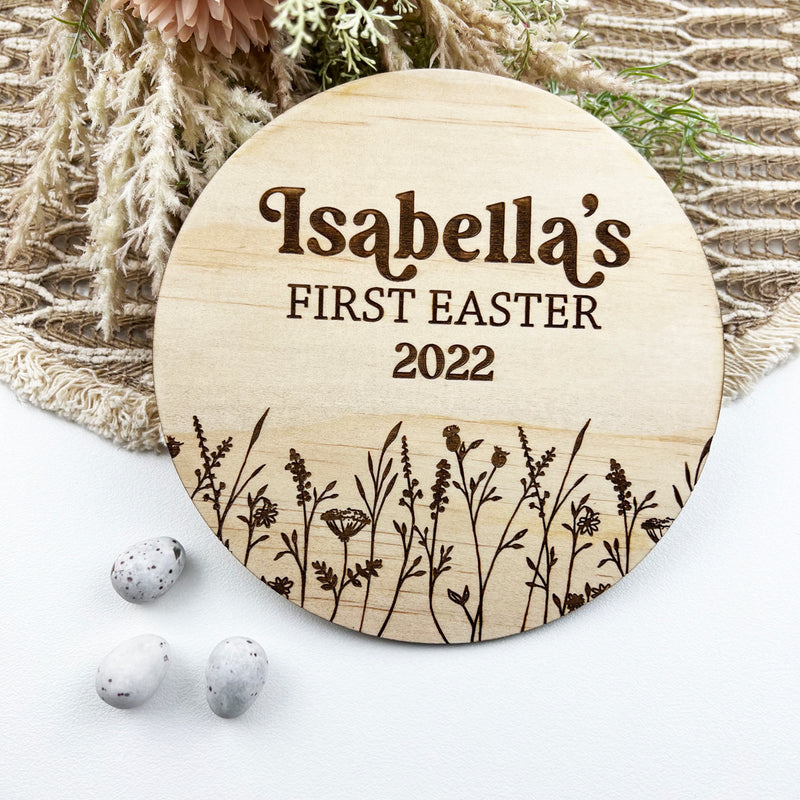 Personalised First Easter Vintage Round - Botanical