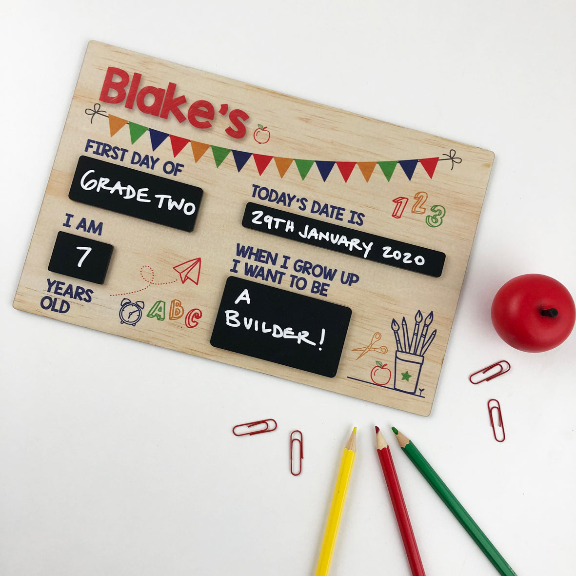 First Day Of Milestone Board - Bunting Boys