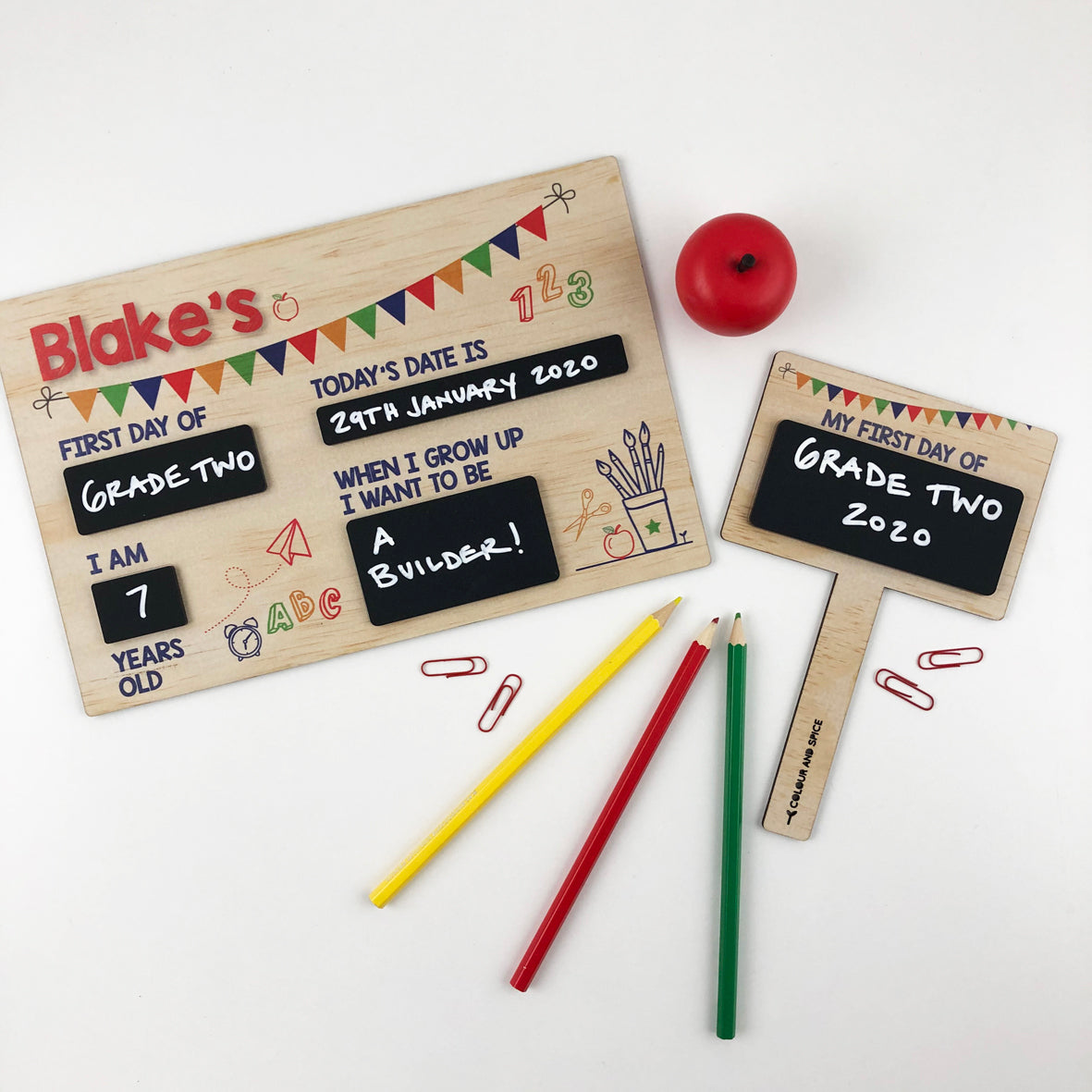 First Day Of Milestone Board - Bunting Boys