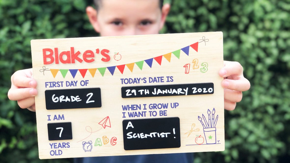 First Day Of Milestone Board - Bunting Boys