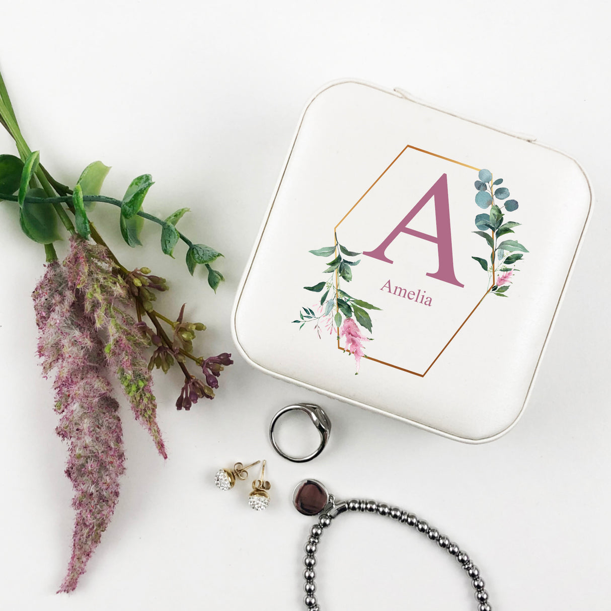 Floral Initial Jewellery Case - (Limited Quantity)