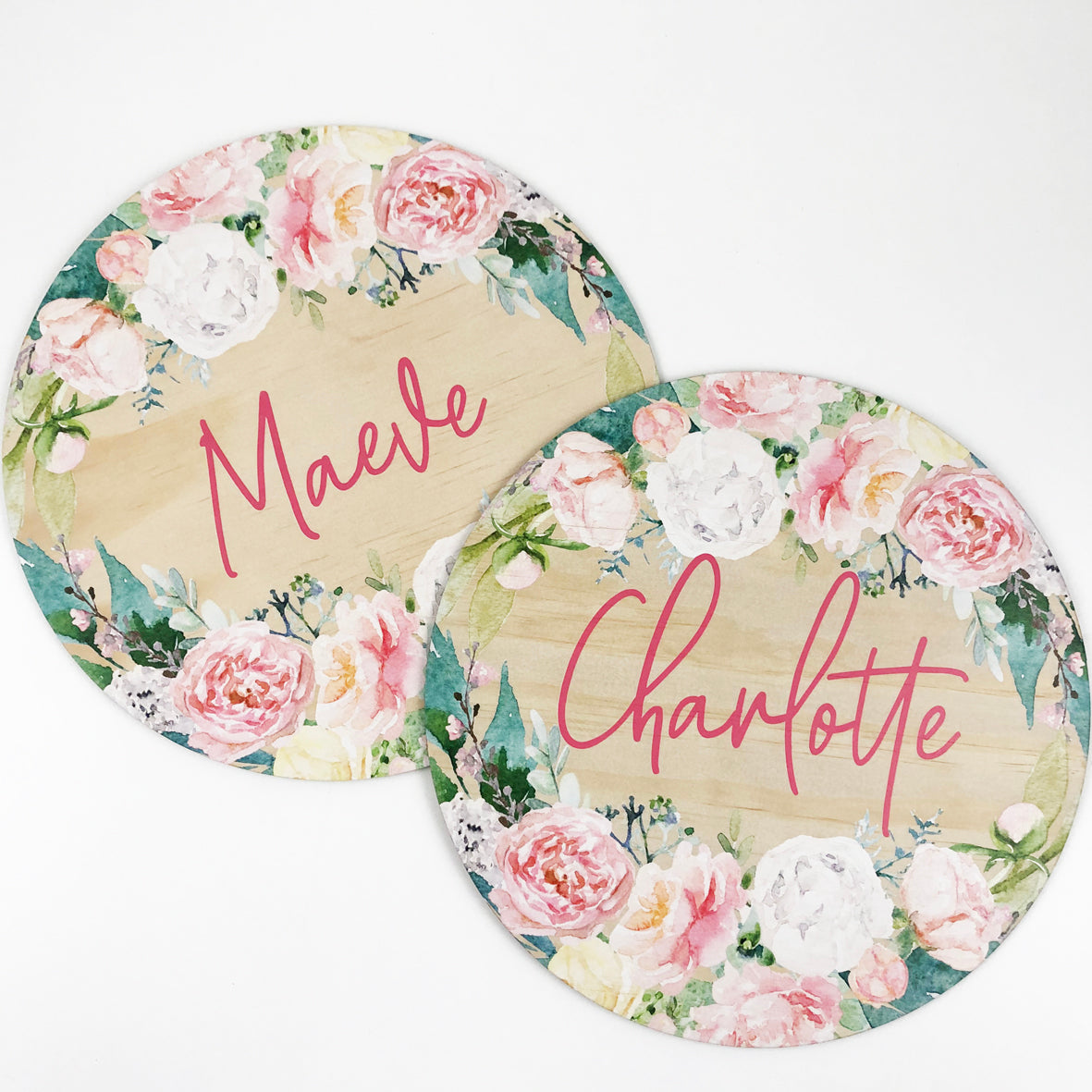 Watercolour Floral Name Plaque