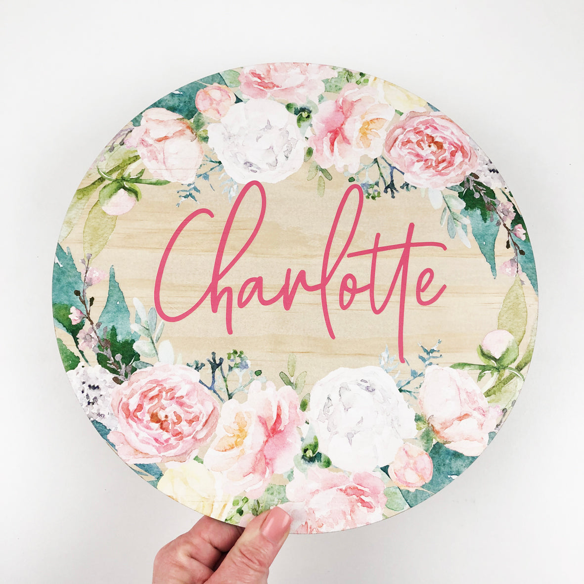 Watercolour Floral Name Plaque