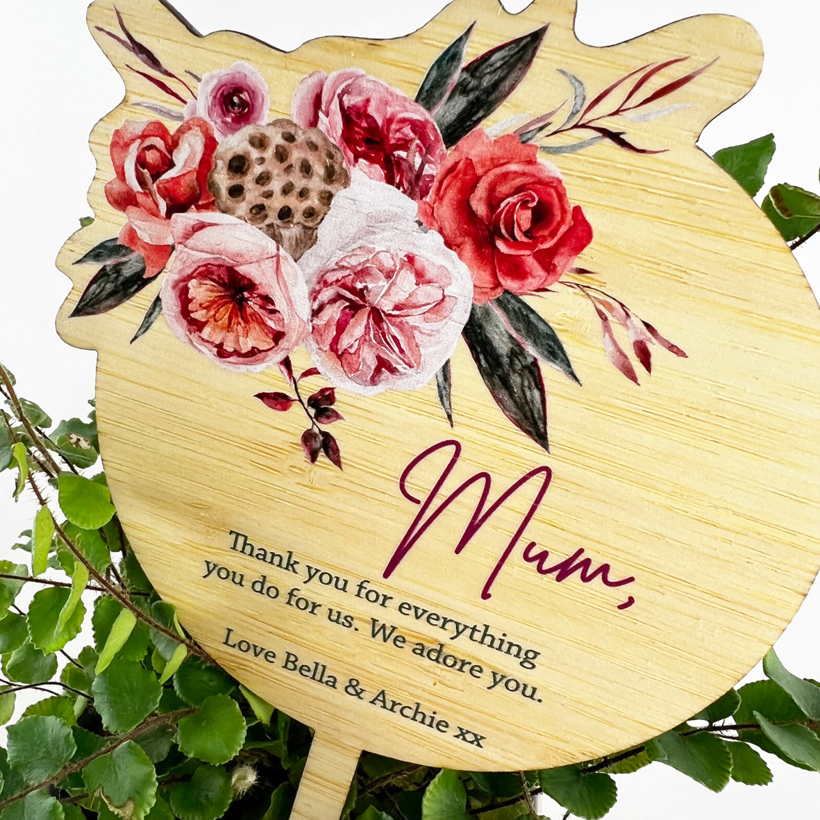 Floral Bouquet Mother's Day Bamboo Planter Stick