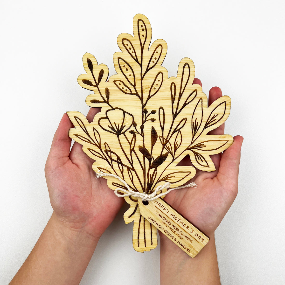 Personalised Botanical Flower Bouquet & Tag