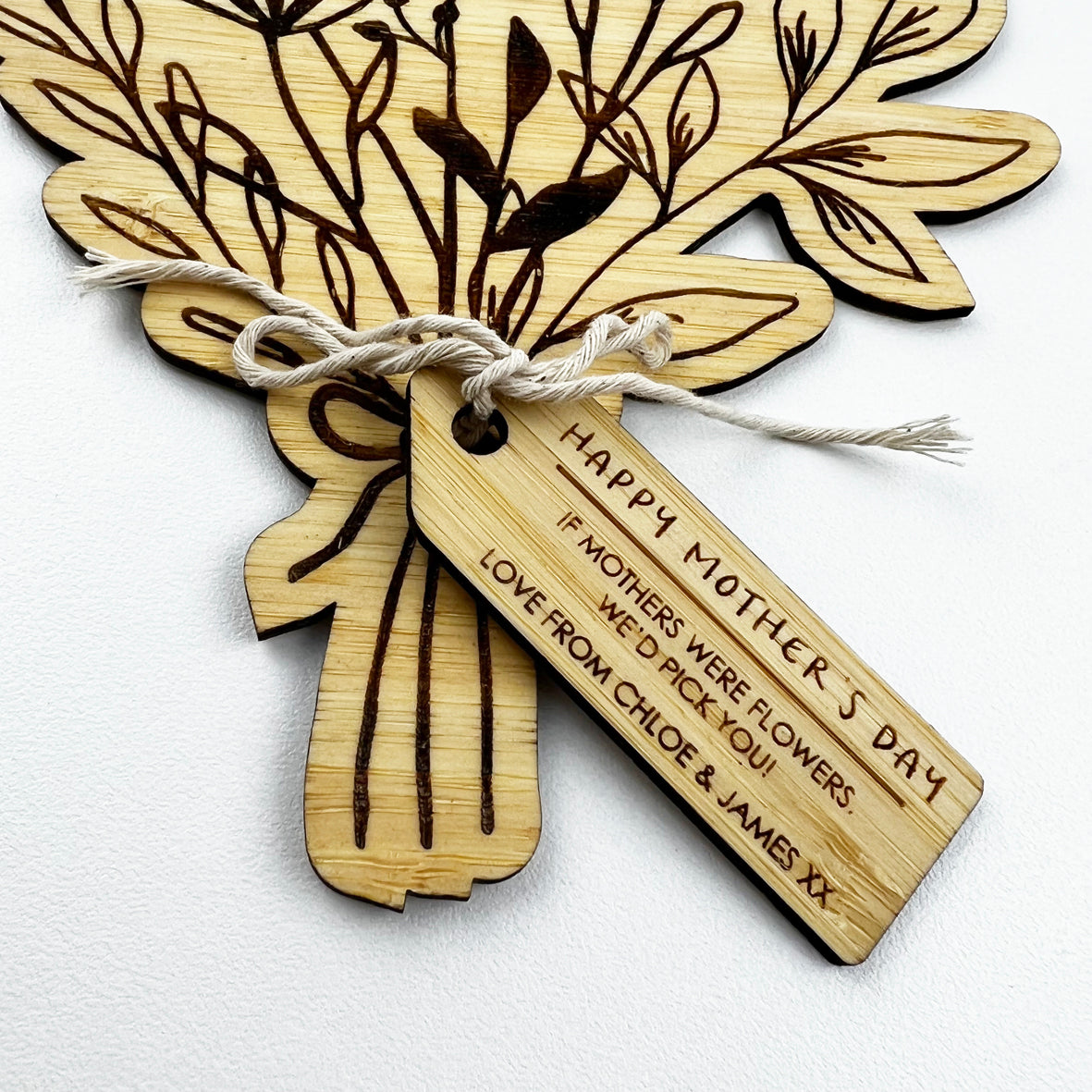 Personalised Botanical Flower Bouquet & Tag