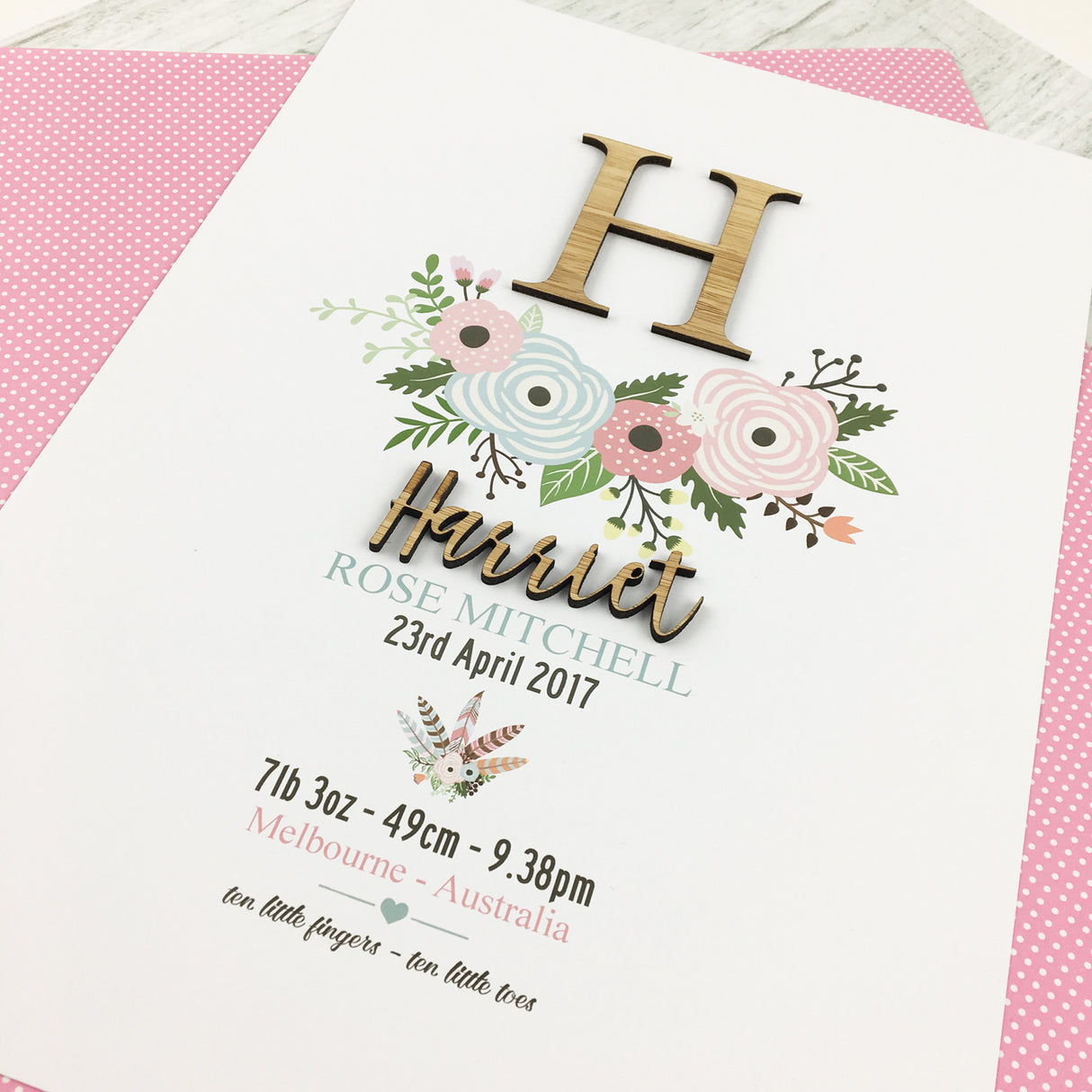 3d_personalised_flowers_bamboo_birth_print_unframed