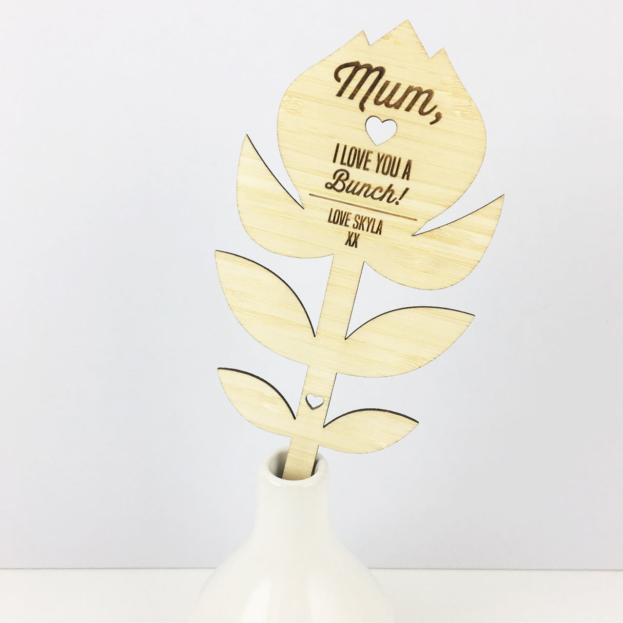 Personalised "I Love You A Bunch!" Bamboo Flower