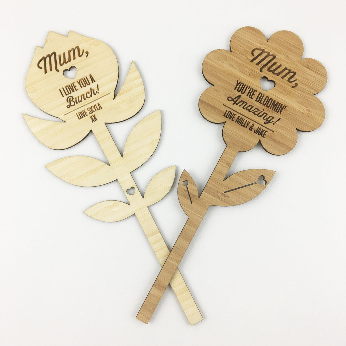 Personalised "I Love You A Bunch!" Bamboo Flower