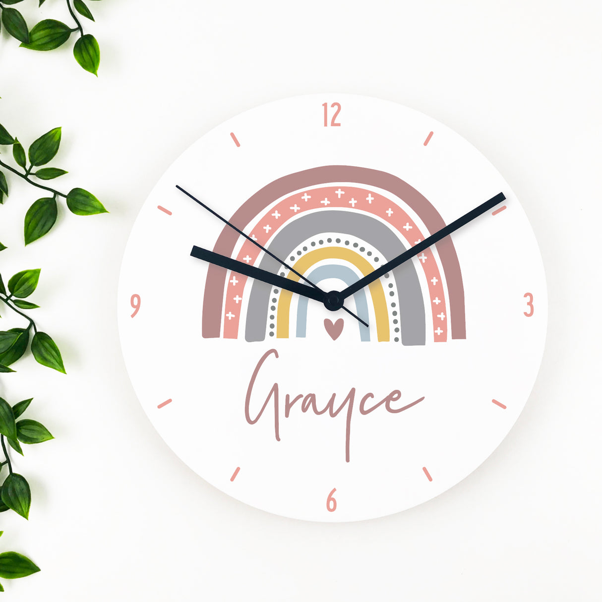 Rainbow Girls Name Clock (acrylic or wood)