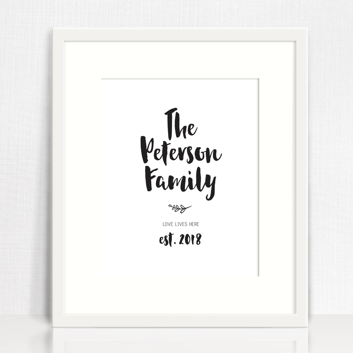 Handwritten Family Establishment Personalised Print