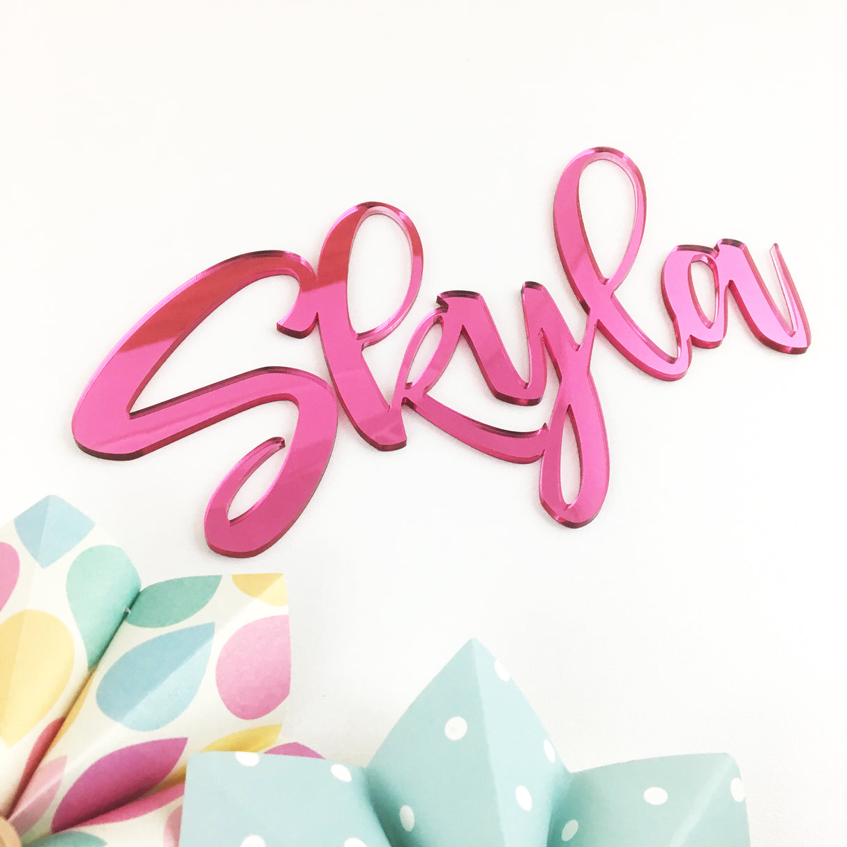 Personalised Handwritten Script Acrylic Names (various colours)