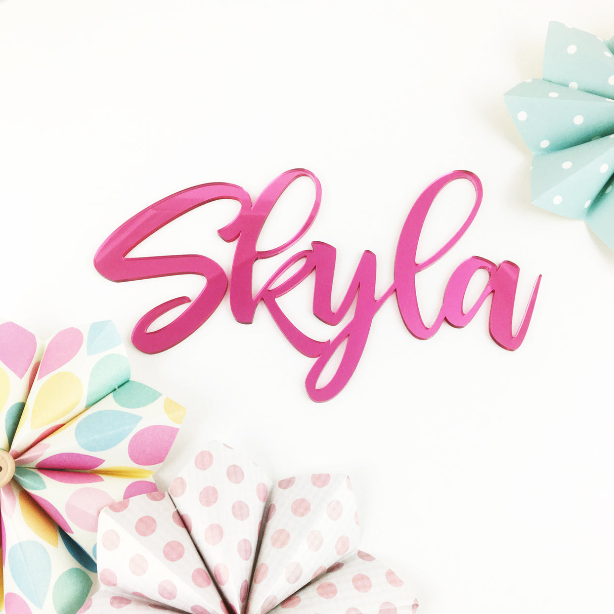 Personalised Handwritten Script Acrylic Names (various colours)