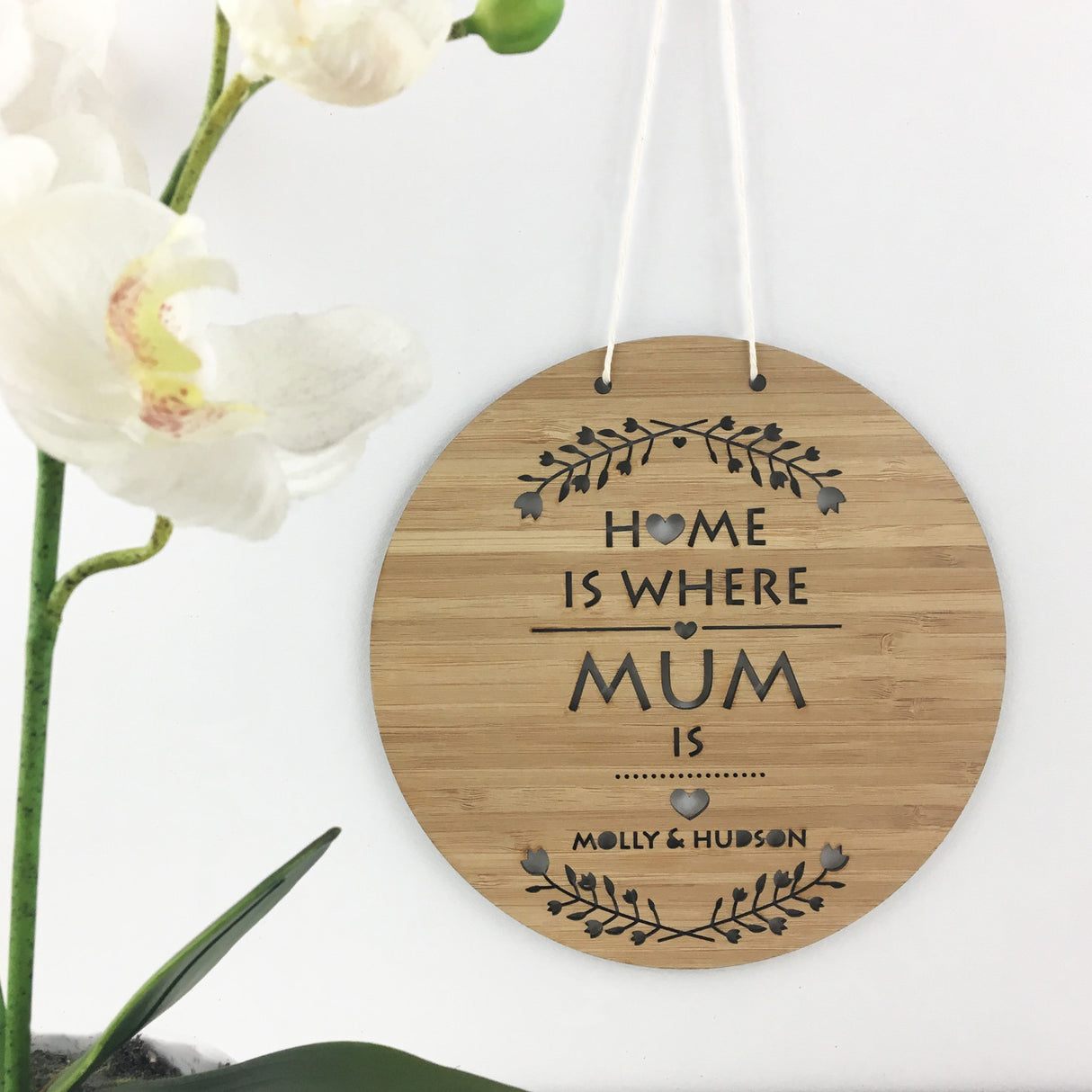 Home Is Where Mum Is Personalised Wall Hanging