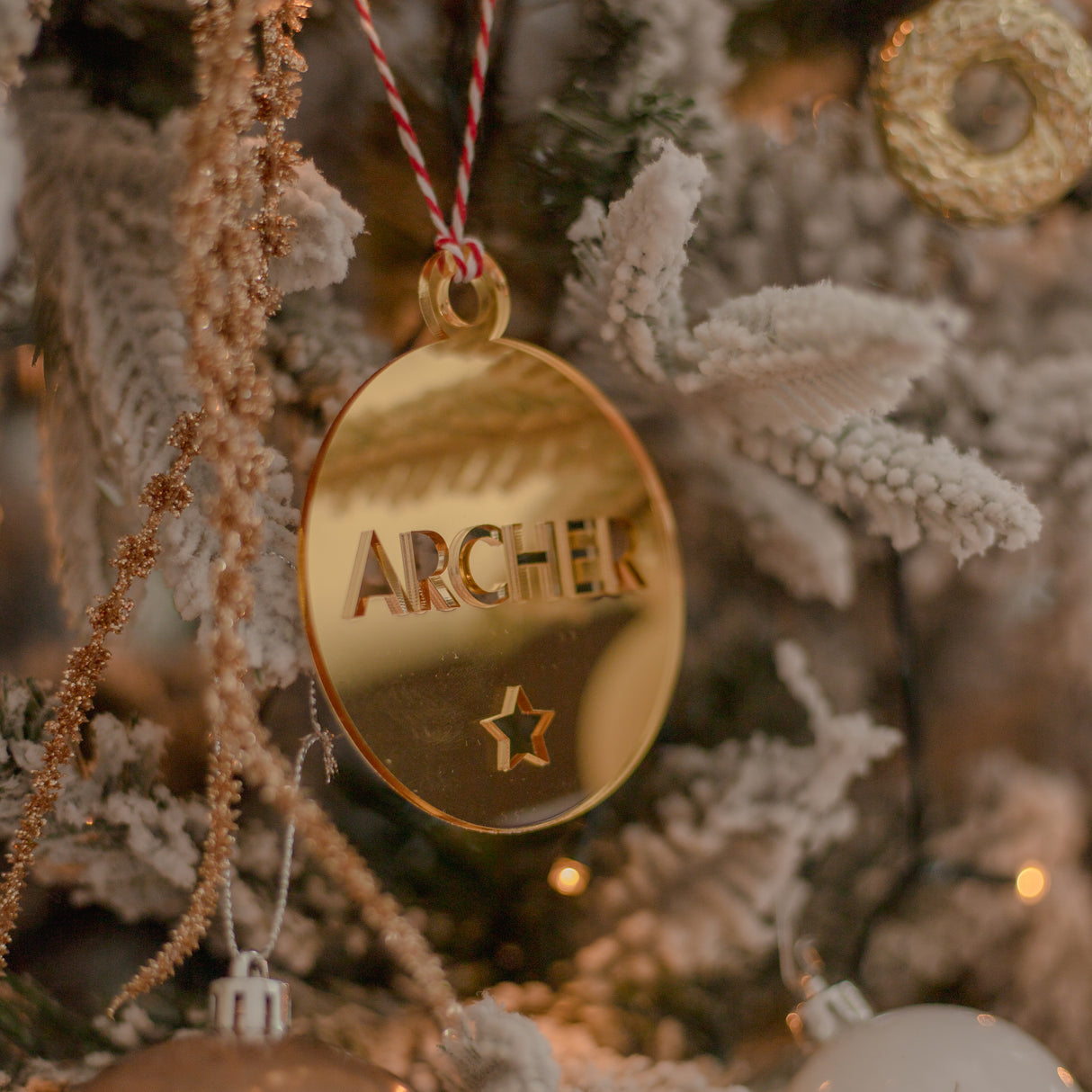 Bold Name Mirror Ornaments (3 colour options)