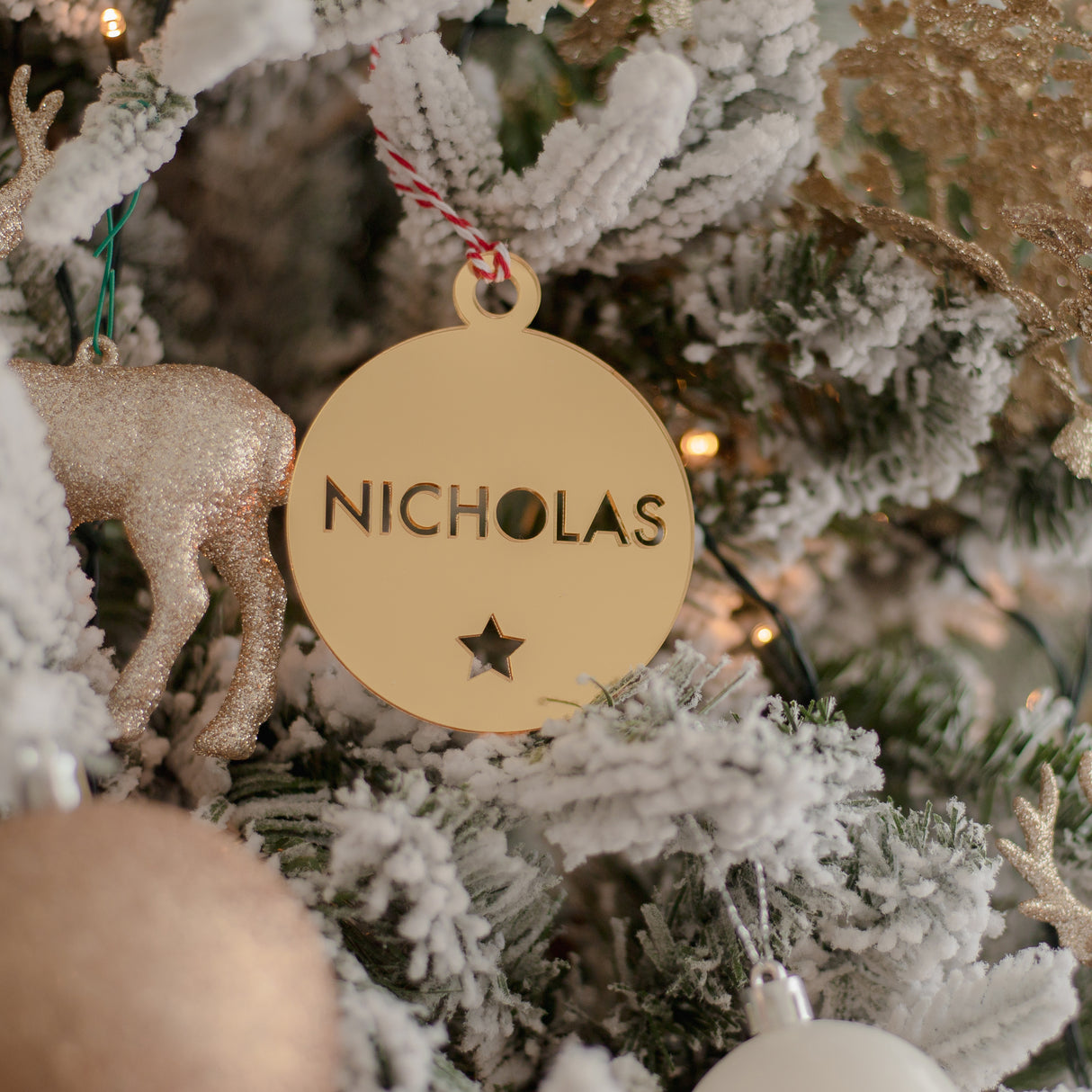 Bold Name Mirror Ornaments (3 colour options)