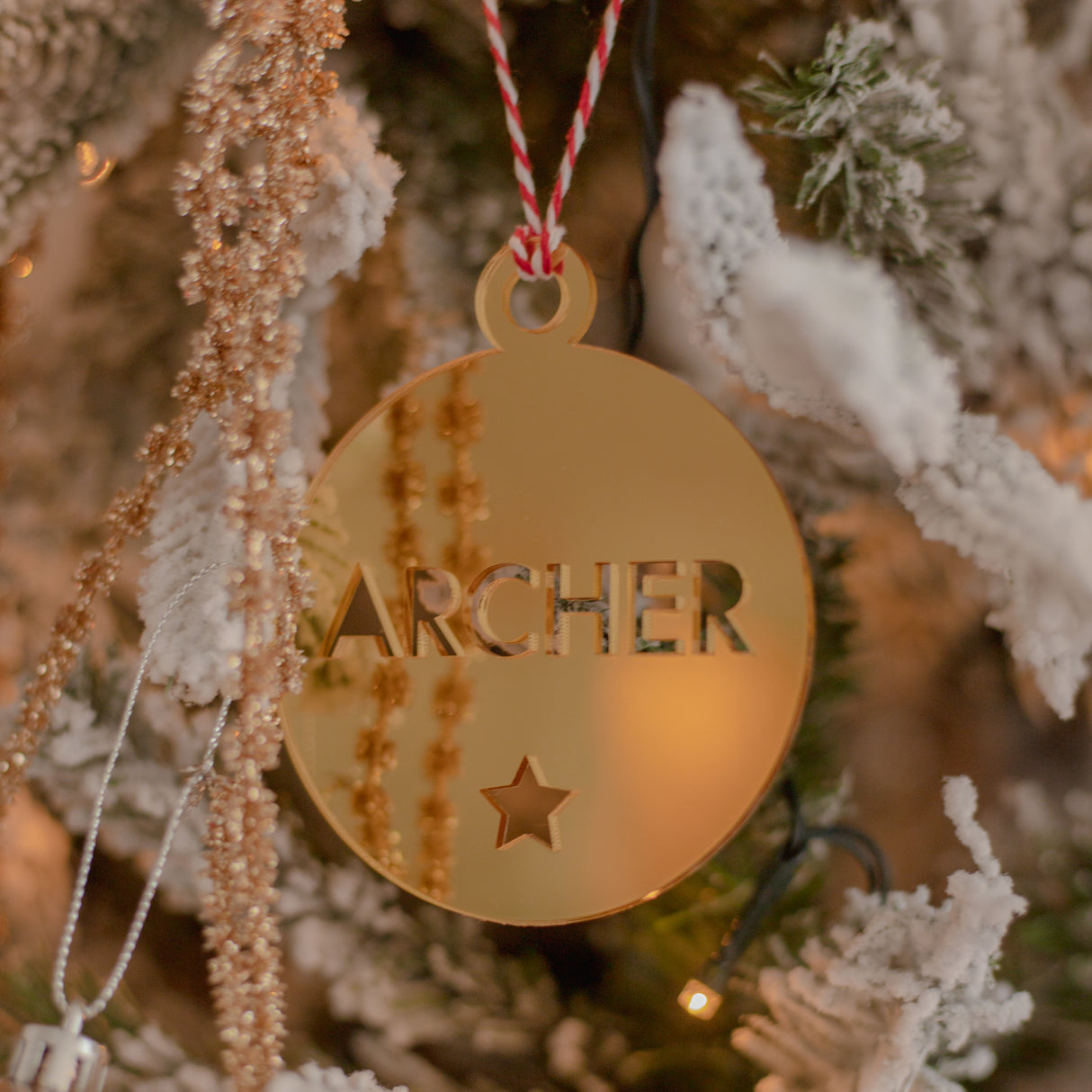 Bold Name Mirror Ornaments (3 colour options)