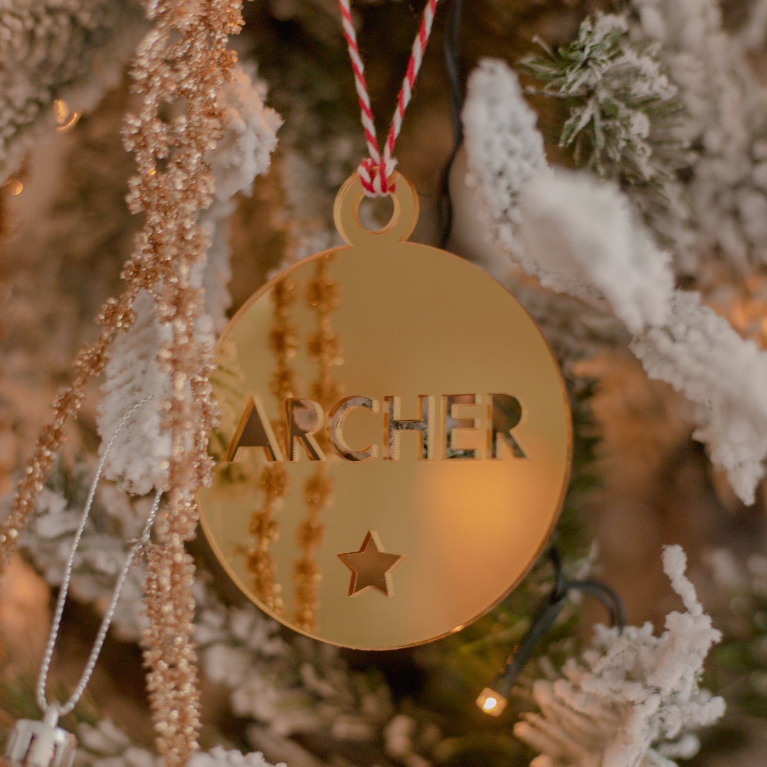 Bold Name Mirror Ornaments (3 colour options)