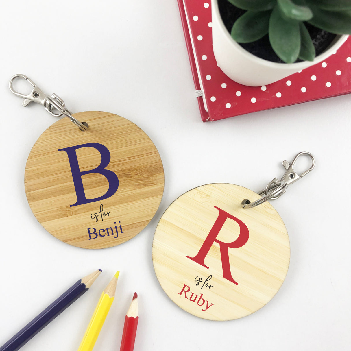 Blue Initials Personalised Bag Tag