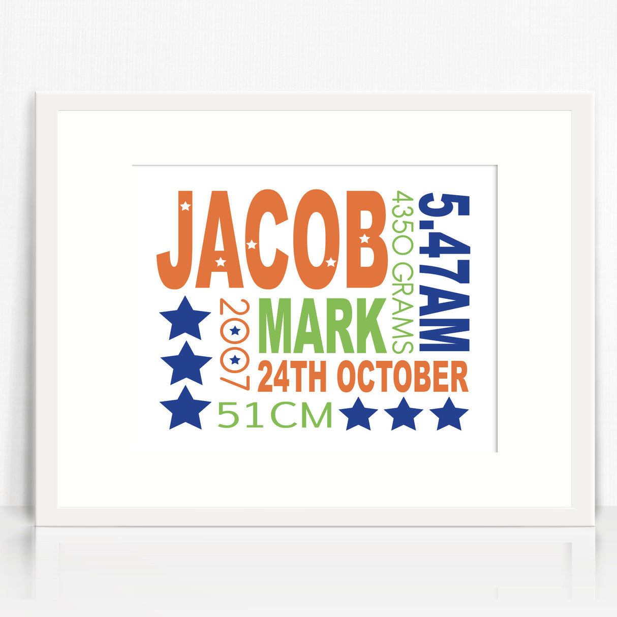 Jacob Text Birth Print