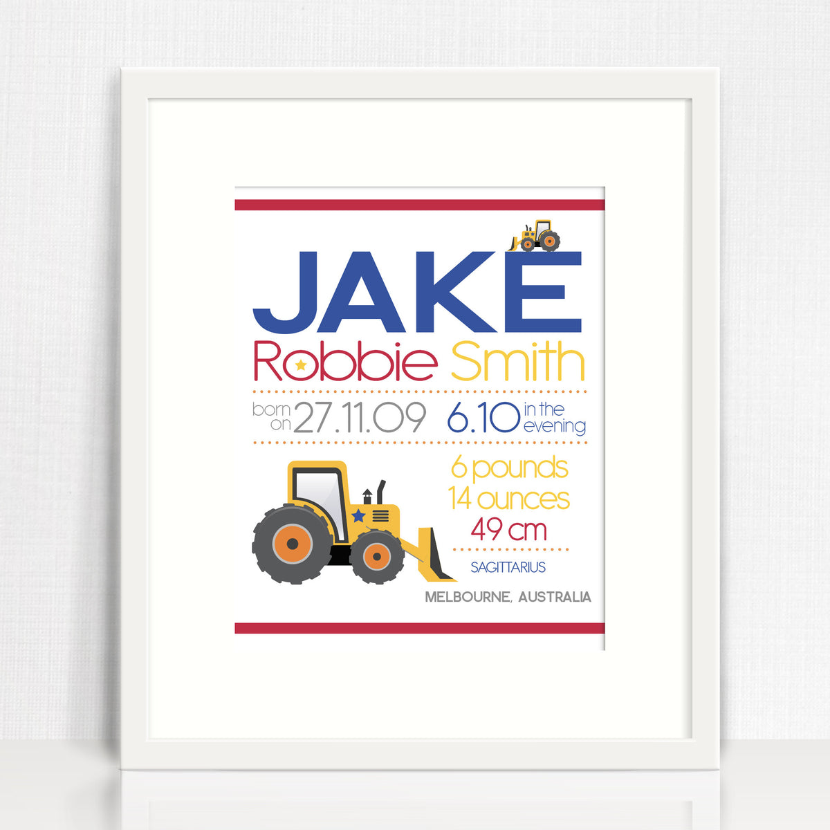 Jake Image Birth Chart Print Colour and Spice Pty Ltd