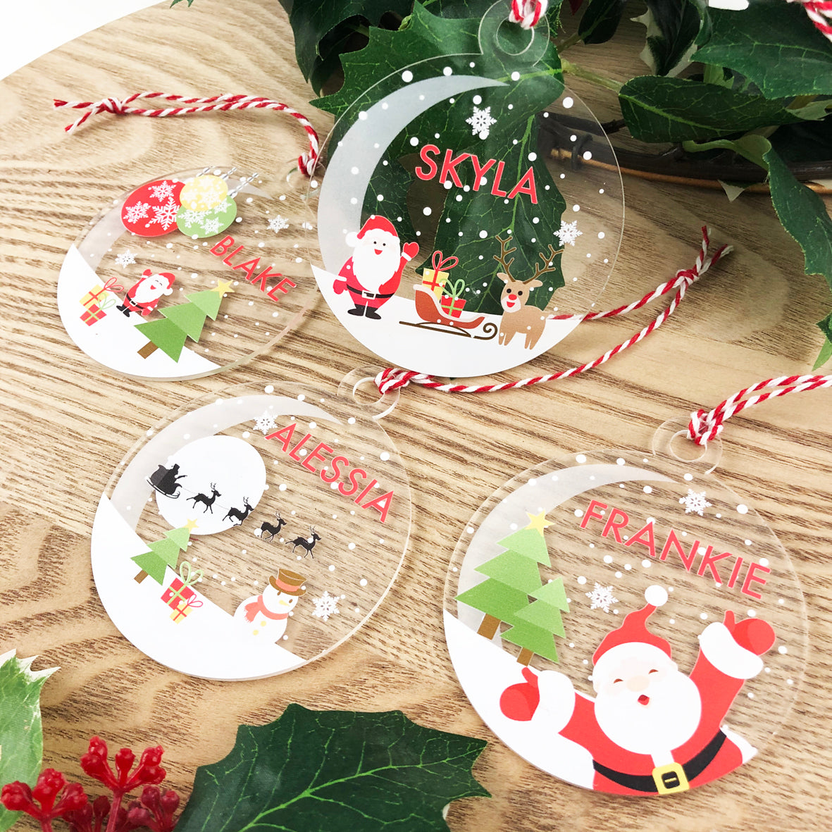 Bright Christmas Name Ornaments